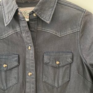 Western style button up denim dress